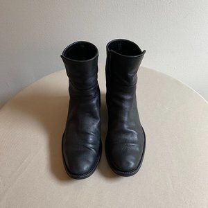 Black Stuart Weitzman Leather Ankle Moto Boots in 5.5